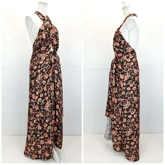 Significant Other Women's Effie Halter Dress Dark Painted Floral - Picture 8 of 14